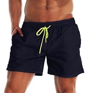 YnimioAOX Black Swim Trunks